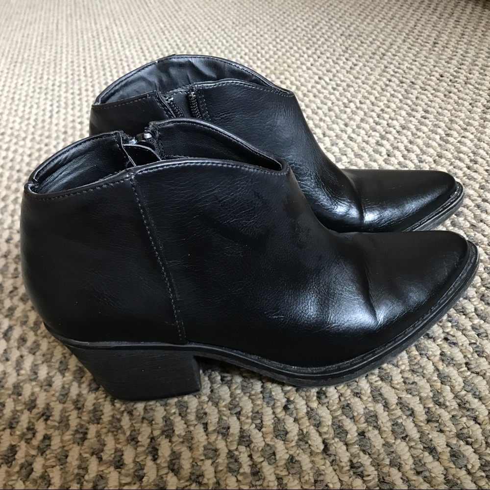 Heeled Leather Booties